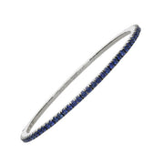 DEMEGLIO 18K White Gold Blue Sapphire Stretch Bracelet